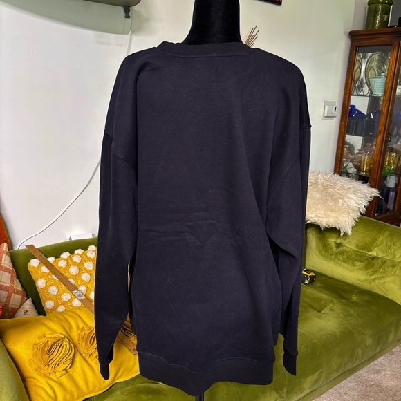 NWT Brunette the Label oversized XL/2XL crewneck black sweatshirt - Picture 3 of 10